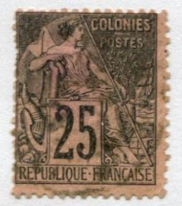 French Colonies SC# 54 Commerce 25c USed SCV $3.25