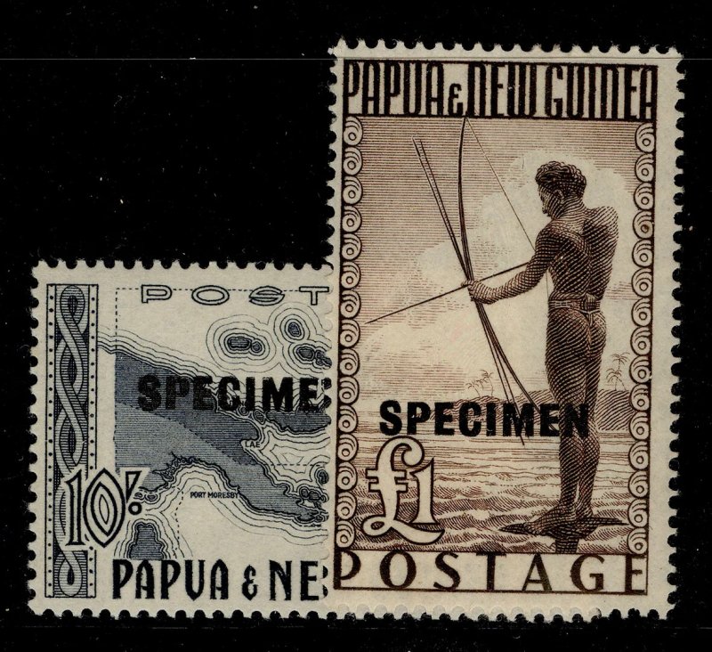 AUS - Papua New Guinea QEII SG14s/15s, 1952-58 set SPECIMEN, LH MINT. Cat £75.
