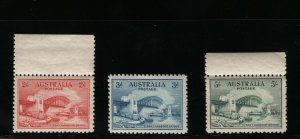 Australia #130 - #132 (SG #141 / #143) Very Fine Never Hinged