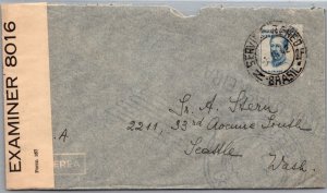 SCHALLSTAMPS BRAZIL 1940-45 POSTAL HISTORY WWII CENSORED AIRMAIL COVER ADDR USA