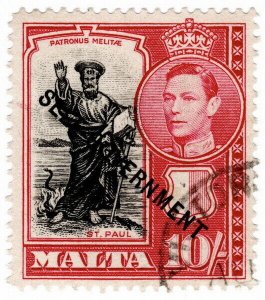 (I.B) Malta Postal : Self-Government 10/- (SG 248)