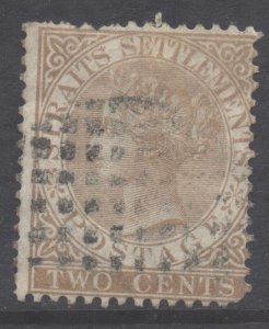 Straits Setts Scott 10 - SG11, 1867 Crown CC 2c used