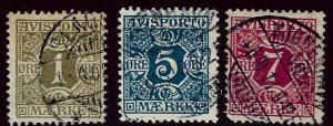 Denmark SC P1-P3 Used F-VF hr SCV$17.50...Very Collectible!