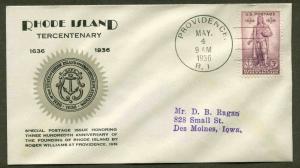 777 RHODE ISLAND FDC PROVIDENCE, RI PLANTY #54 KAPNER CACHET