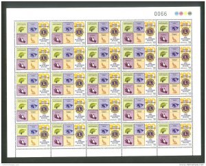 Lions Clubs International founding Centenary 2017 MNH  FULL SHEET Uruguay bli...