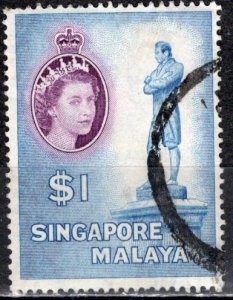 Singapore; 1955: Sc. # 40: Used Single Stamp