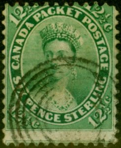 Canada 1859 12 1/2c Pale Yellow Green SG40 Fine Used