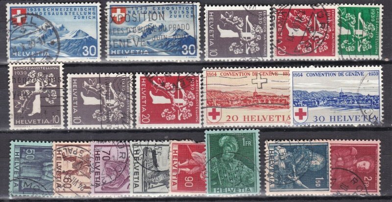 SWITZERLAND^^^^^1939# 252//278  used  collection   $ 47.00@ lar720swoiss20xx