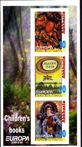 ABKHAZIA - 2010 - Europa - Imperf 3v Sheet -Mint Never Hinged-Private Issue