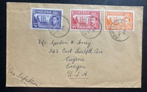1948 St Helena Cover To Eugene OR USA Via Cape Town