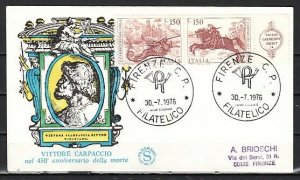 Italy, Scott cat. 1231-32. St. George. Scout`s Patron Saint. First day cover. ^