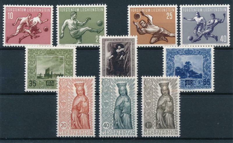 Liechtenstein 1954 Complete Year Set MNH