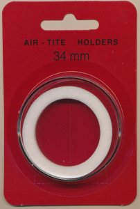 AIR-TITE Round Coin Holder - White Ring - 34 mm - $20 Liberty & St Gaudens 