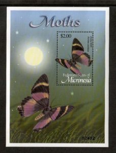 Micronesia 2003 - Moths Flowers - Souvenir Stamp Sheet - Scott #520 - MNH