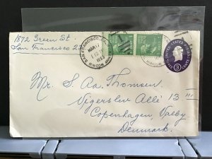 U.S 1953 San Francisco to Denmark  stamps cover R31685