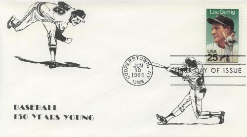 1989 Lou Gehrig Baseball (Scott 2417) Pannucci B FDC