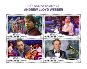 MALDIVES - 2018 - Andrew Lloyd Webber - Perf 4v Sheet - Mint Never Hinged