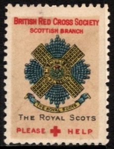 1914 WWI Great Britain Charity Stamp British Red Cross Scottish Branch