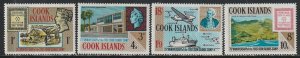 1967 Cook Islands - Sc 195-8 - MNH VF - 4 single - 75th anniversary of stamps