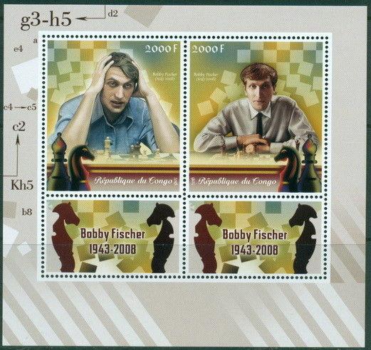 Bobby Fischer Chess Grandmaster Sports Congo MNH stamp set