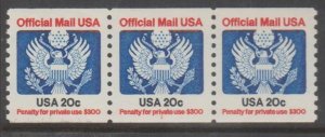 U.S. Scott #O135 Official Stamp - Mint NH Plate Number Strip of 3