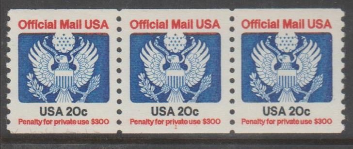 U.S. Scott #O135 Official Stamp - Mint NH Plate Number Strip of 3