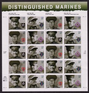 2005 Distinguished Marines 4 designs 37c full sheet of 20 Sc 3964a MNH