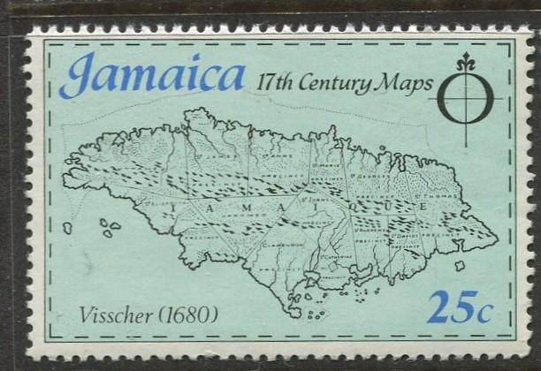 Jamaica - Scott 421 - Maps Issue -1977 - MNH - Single 25c Stamp