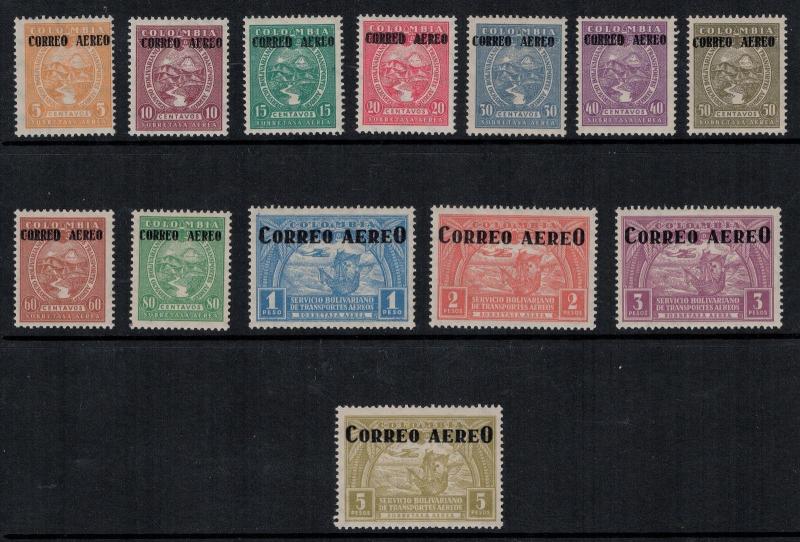 Colombia 1932  SC C83-C95 LH Set CV$303.00