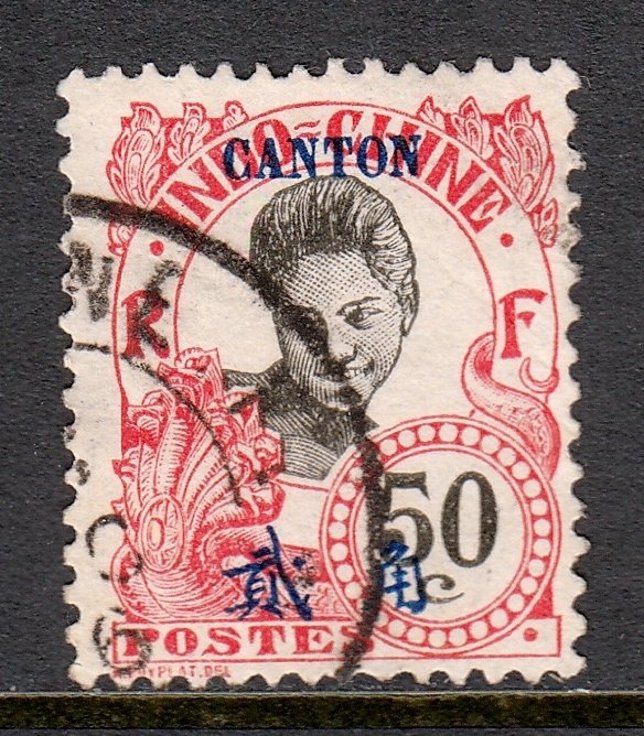 France (Offices in Canton) - Scott #59 - Used - See description - SCV $8.50