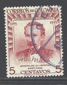 Colombia Sc # 634 used (BBC)
