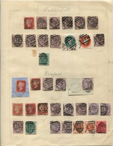 Great Britain Stamps - HUDDERSFIELD, HEREFORD, HULL Cancellations, Lot of 34