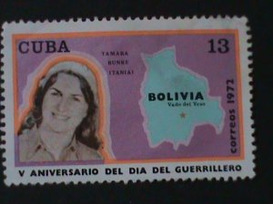 CUBA-1972 SC# 1739 GUERRILLA DAY 5TH ANNIVERSARY-TAMARA BUNKE -MLH-VF LAST ONE