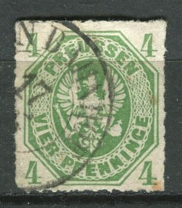 GERMANY; PRUSSIA 1861-65 classic rouletted issue used 4gr. value fair Postmark