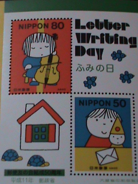​JAPAN-LOBBER WRIBING DAY-LOVELY CARTOONS S/S MNH VF WE SHIP TO WORLDWIDE.