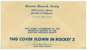 USA 1948 Rocket Mail Cover George James RRS President Signed