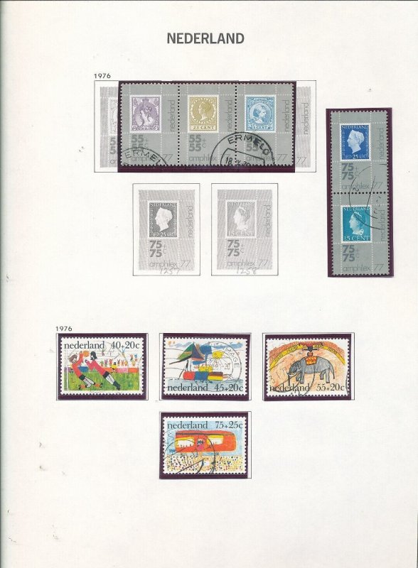 NETHERLANDS 1961/76 Used on 20+ Pages Child Welfare Red x (Apx 180+ Items)KRA101