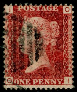 SG43, 1d rose-red plate 170, FINE USED. OI 