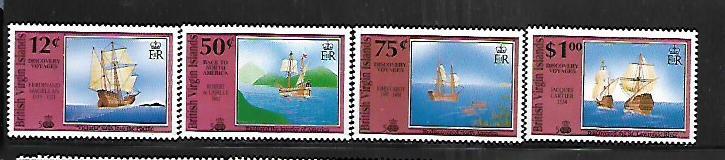 BRITISH VIRGIN ISLANDS,721-724, MINT HINGED, DISCOVERY VOYAGES