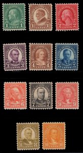 MOMEN: US STAMPS #581-591 COMPLETE SET MINT OG NH VF/XF CHOICE LOT #85254*