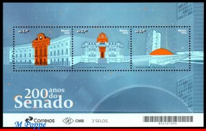 24-02 BRAZIL 2024 THE BRAZILIAN SENATE, 200 YEARS, ARCHITECTURE, HISTORY S/S MNH