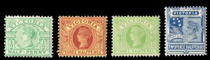 Victoria #179/183 Cat$51, 1897-93 four different, hinged