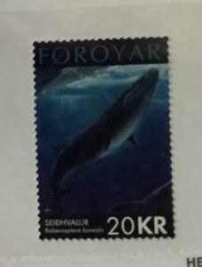 Faroe Islands 2001 Scott 406 used -  20k, Whales, Balaenoptera Borealis