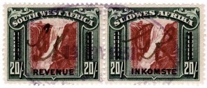 (I.B) South-West Africa Revenue : Duty Stamp 20/- (1931)