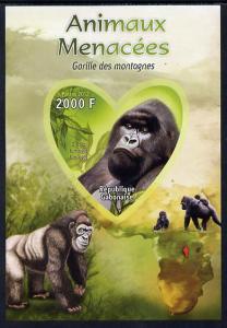 Gabon 2012 Endangered Species - Mountain Gorilla imperf s...