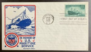 939 Smartcraft Special Cachet Merchant Marines in WWII FDC 1946