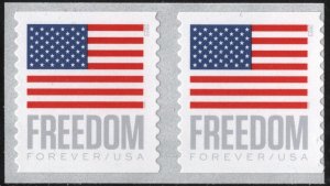 SC#5789 (Forever) Freedom U.S. Flag Coil Pair: BCA, 3K Roll (2023) SA