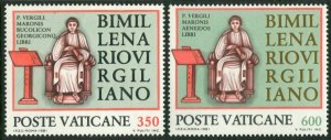 Vatican 685-686,MNH. Virgil-2000.Virgil Seated at Podium,Vergilius Romanus.1981.