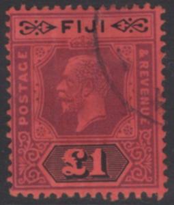 FIJI SG137a 1923 £1 PURPLE & BLACK/RED DIE II FINE USED