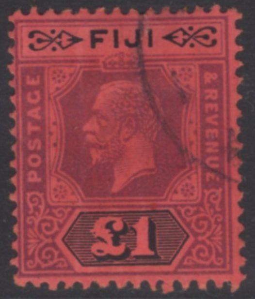 FIJI SG137a 1923 £1 PURPLE & BLACK/RED DIE II FINE USED